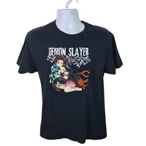 Official Demon Slayer Anime Cartoon Black Tshirt Size Medium